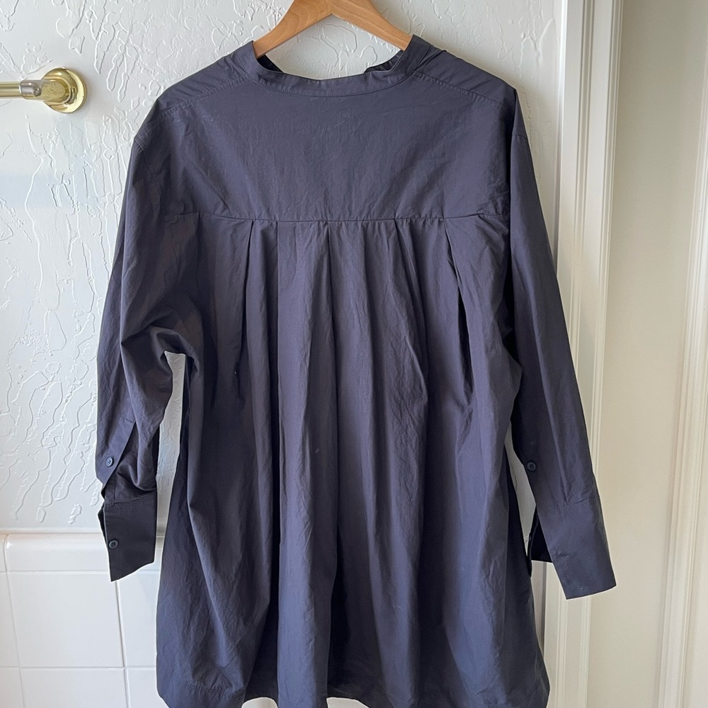 COS Slate-Blue Relaxed Button-Neck Tunic - Picture 2 of 2